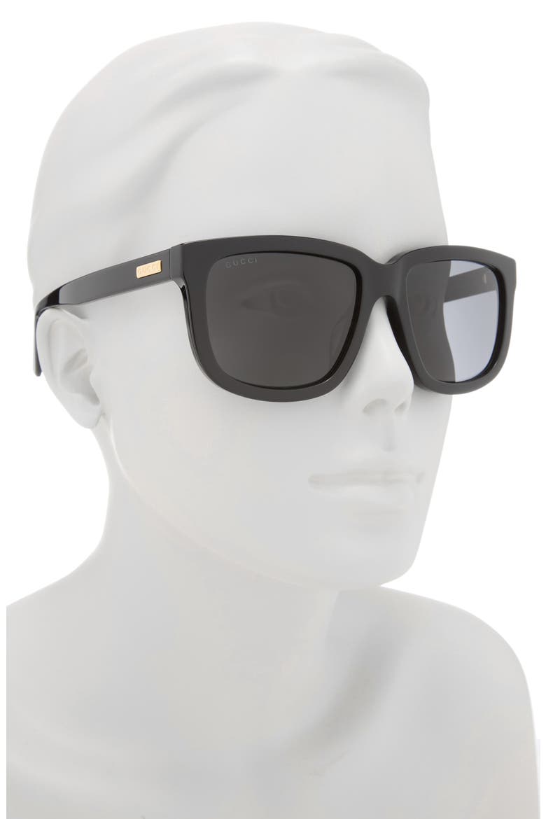 55mm Square Sunglasses, Alternate, color, BLACK BLACK GREY