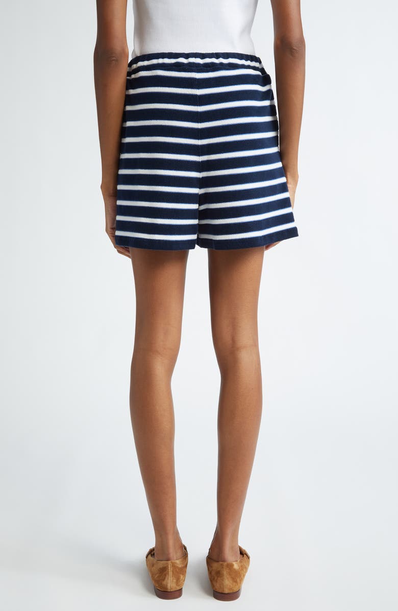 Veronica Beard Tijana Stripe Cotton Terry Cloth Shorts, Alternate, color, 