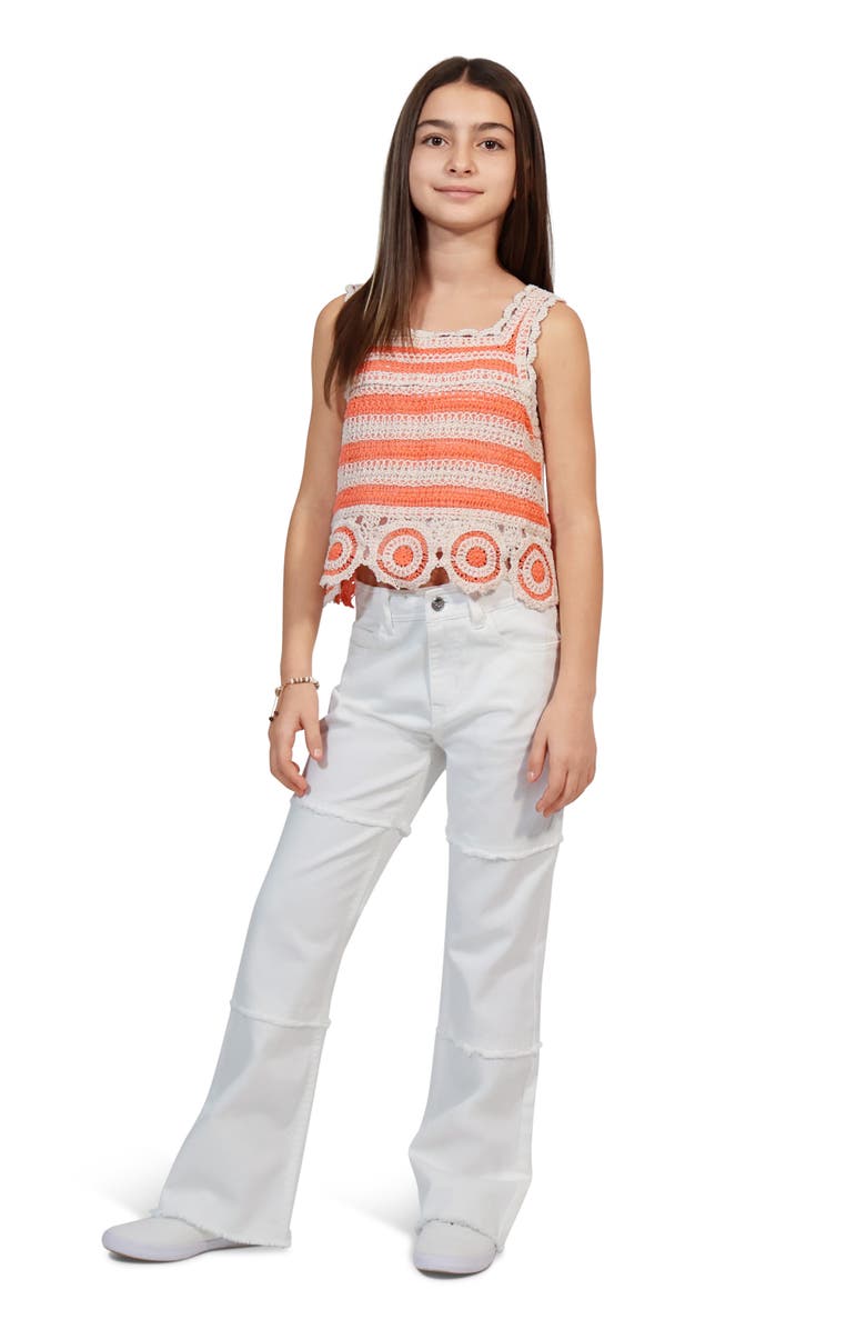 Truce Kids' Stripe Open Stitch Tank, Alternate, color, Orange Multi