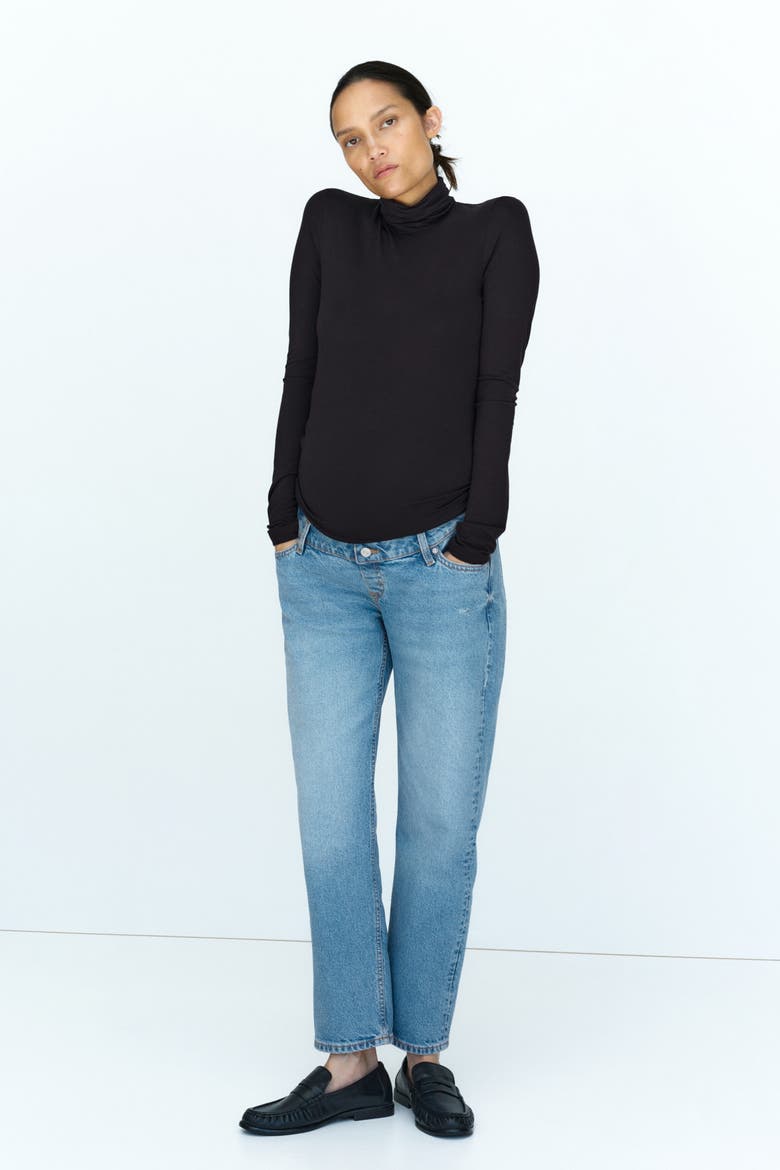 Mama Slim Mom Ankle Jeans, Main, color, Denim blue