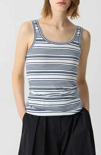 Theory Bram Stripe Pima Cotton Tank