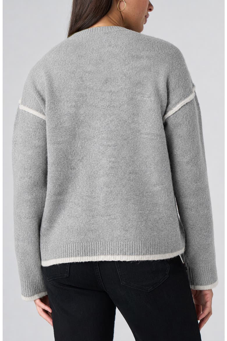 Tipped Tulip Hem Sweater, Alternate, color, LT HTR GRY W/ CRM