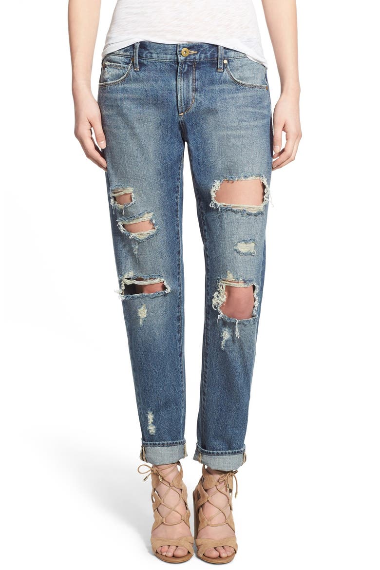 'Janis' Destroyed Boyfriend Jeans, Main, color, INDIGO WASH