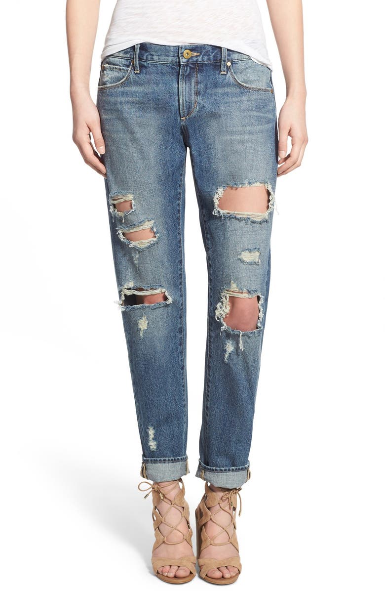 Articles of Society 'Janis' Destroyed Boyfriend Jeans, Main, color, 