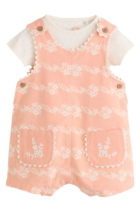 Orange Floral Romper & Bodysuit Set (Baby)
