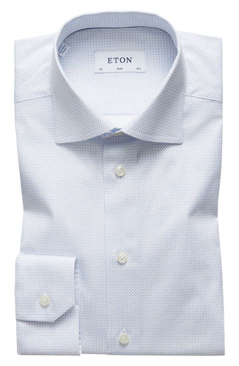 Slim Fit Dot Print Dress Shirt