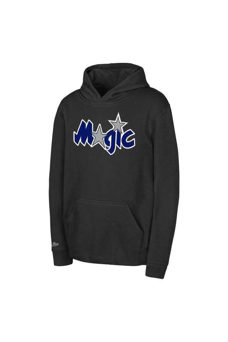 Preschool Mitchell & Ness Black Orlando Magic Retro Logo Pullover Hoodie, Main, color, Black