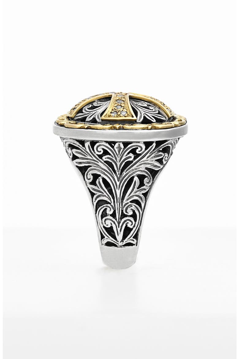 'Diamond Classics' Diamond Cross Two-Tone Ring, Alternate, color, SILVER/ GOLD