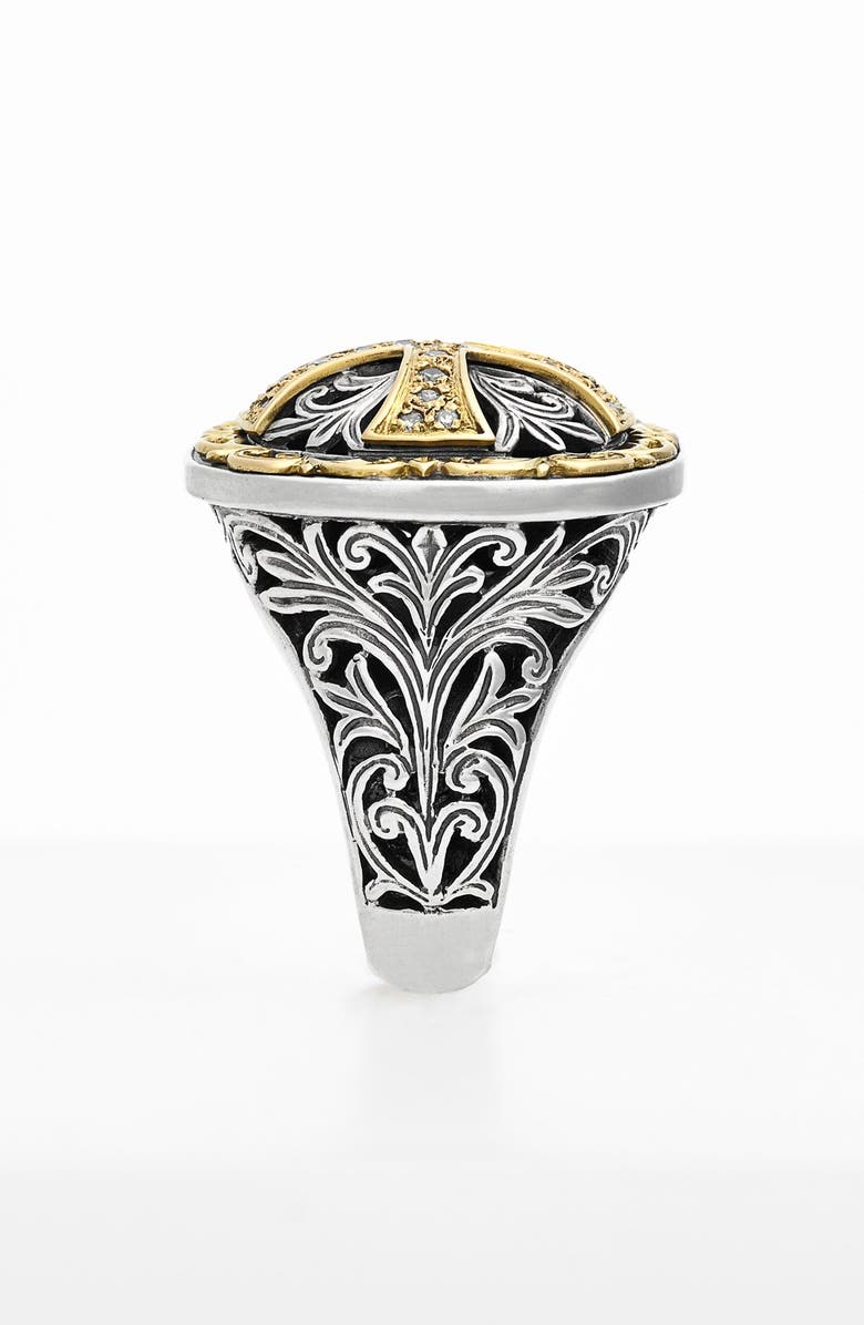 Konstantino 'Diamond Classics' Diamond Cross Two-Tone Ring, Alternate, color, 