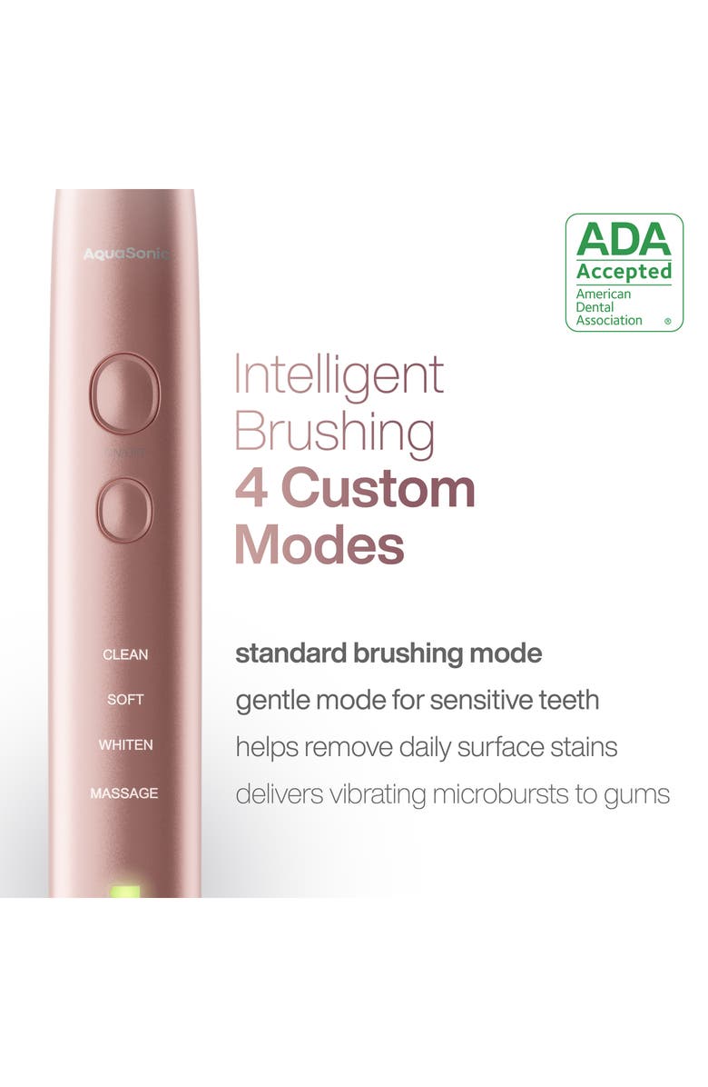 AQUASONIC Vibe Series Ultra-Whitening Toothbrush & Aqua Flosser Set, Alternate, color, Rose Gold