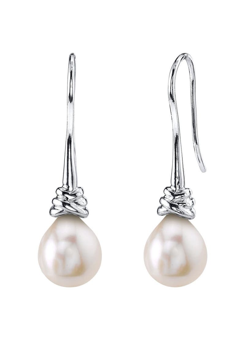 Freshwater Drop Pearl Denise Earrings, Main, color, Sterling Silver