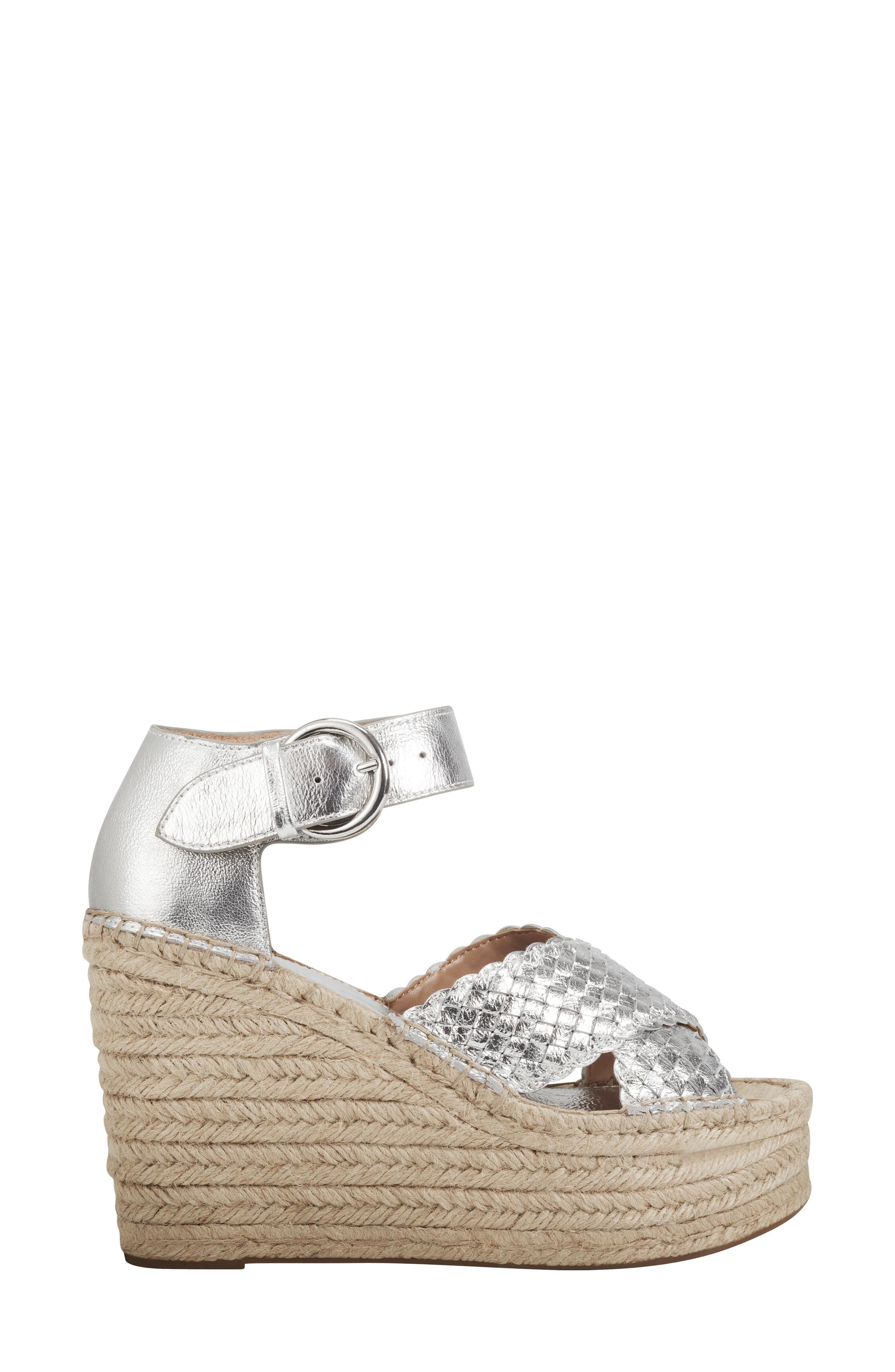 Aylon Espadrille Sandal, Alternate, color, SILVER LEATHER