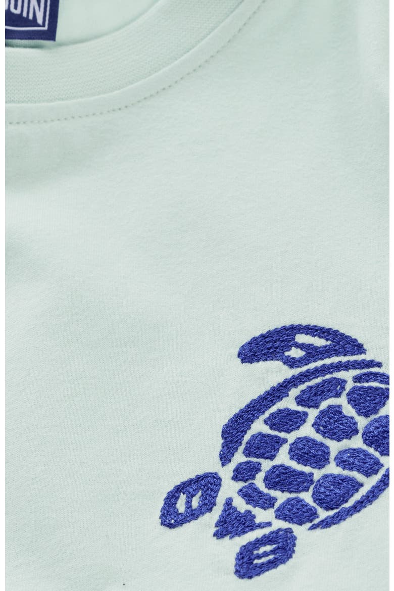 Kids' Embroidered Turtle Cotton T-Shirt, Alternate, color, PACIFIC
