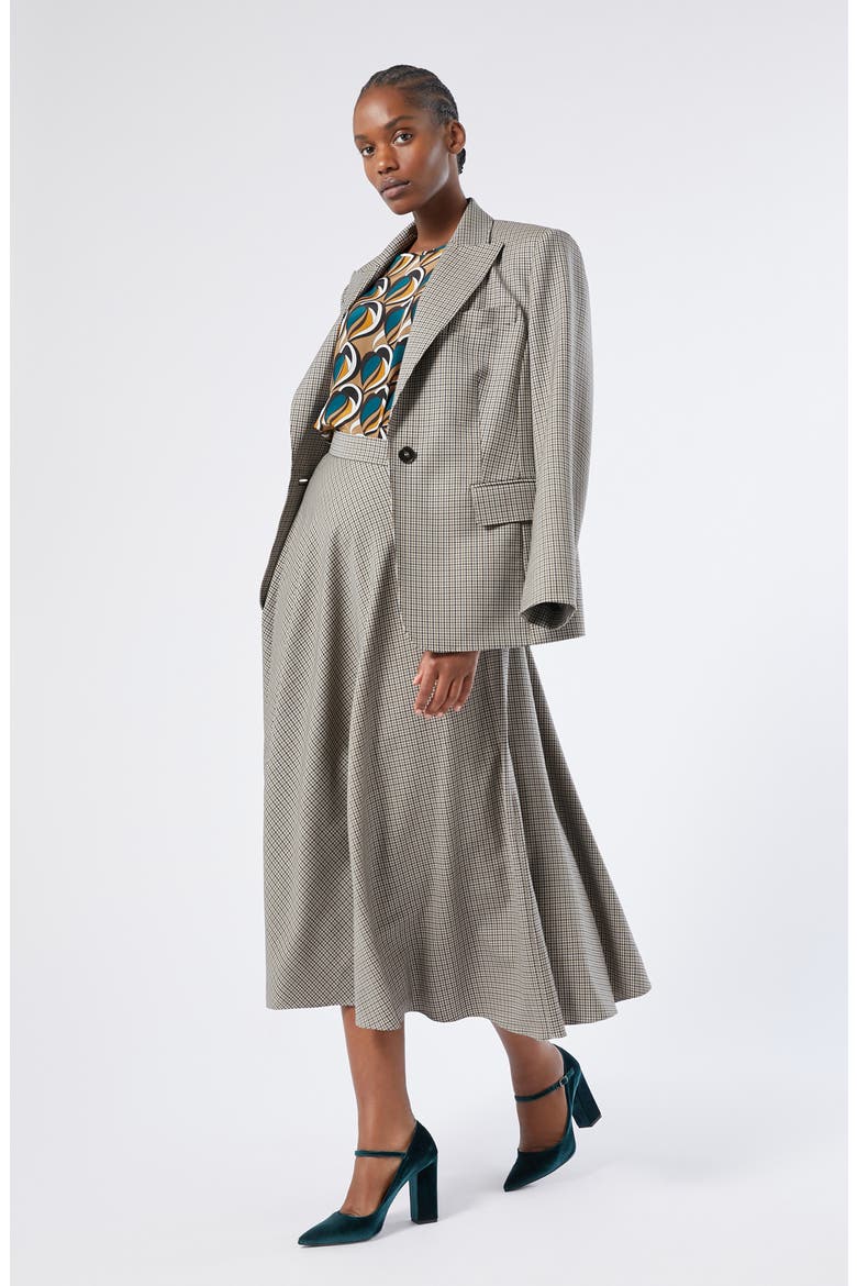 Caliga Plaid Wool Blazer, Alternate, color, CAMEL