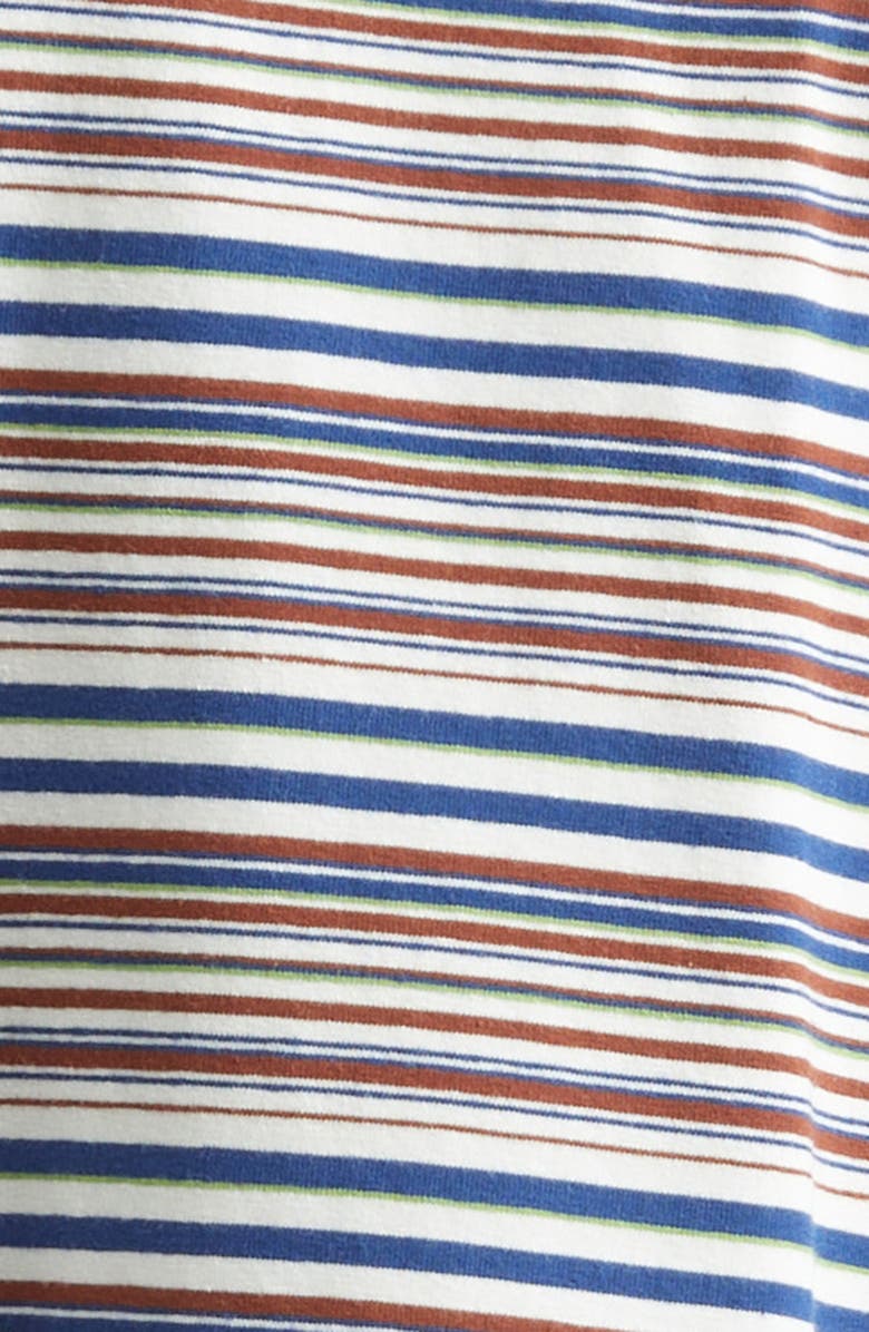 Paolina Russo Sport Floral Stripe Raglan Sleeve T-Shirt, Alternate, color, White And Brown Stripes