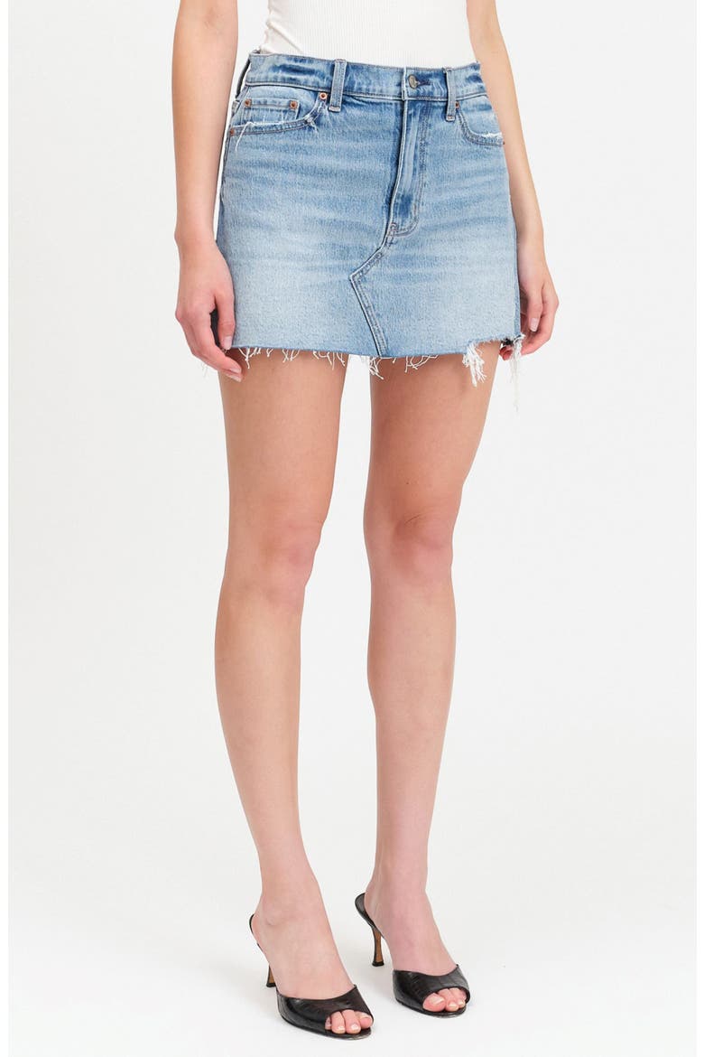 Malibu Distressed Cutoff Denim Miniskirt, Alternate, color, OBVIOUSLY VINTAGE