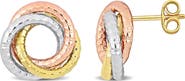 DELMAR Open Love Knot Stud Earrings