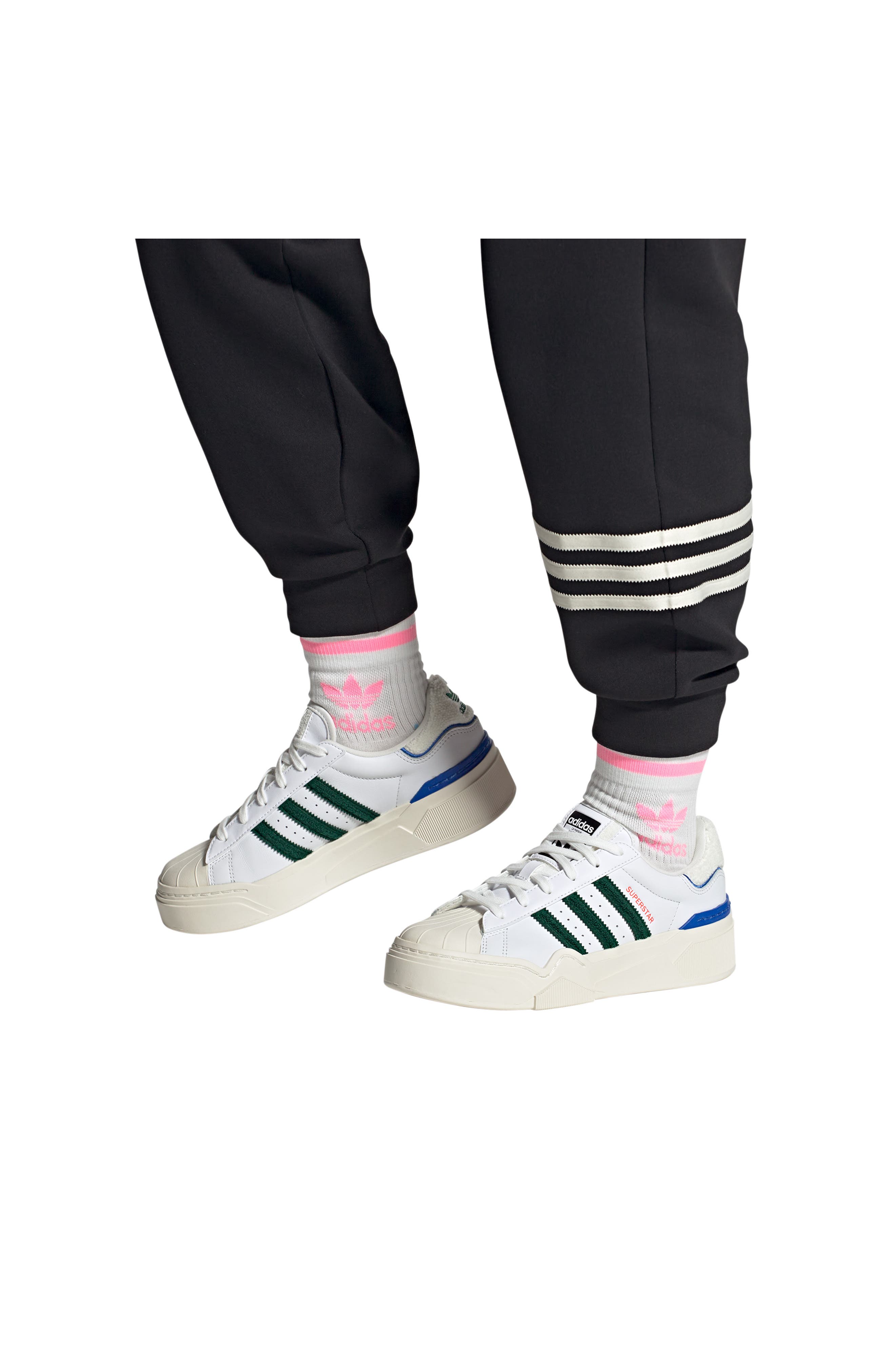 adidas Superstar Bonega 2B Platform Sneaker, Alternate, color, White/ Green/ Royal