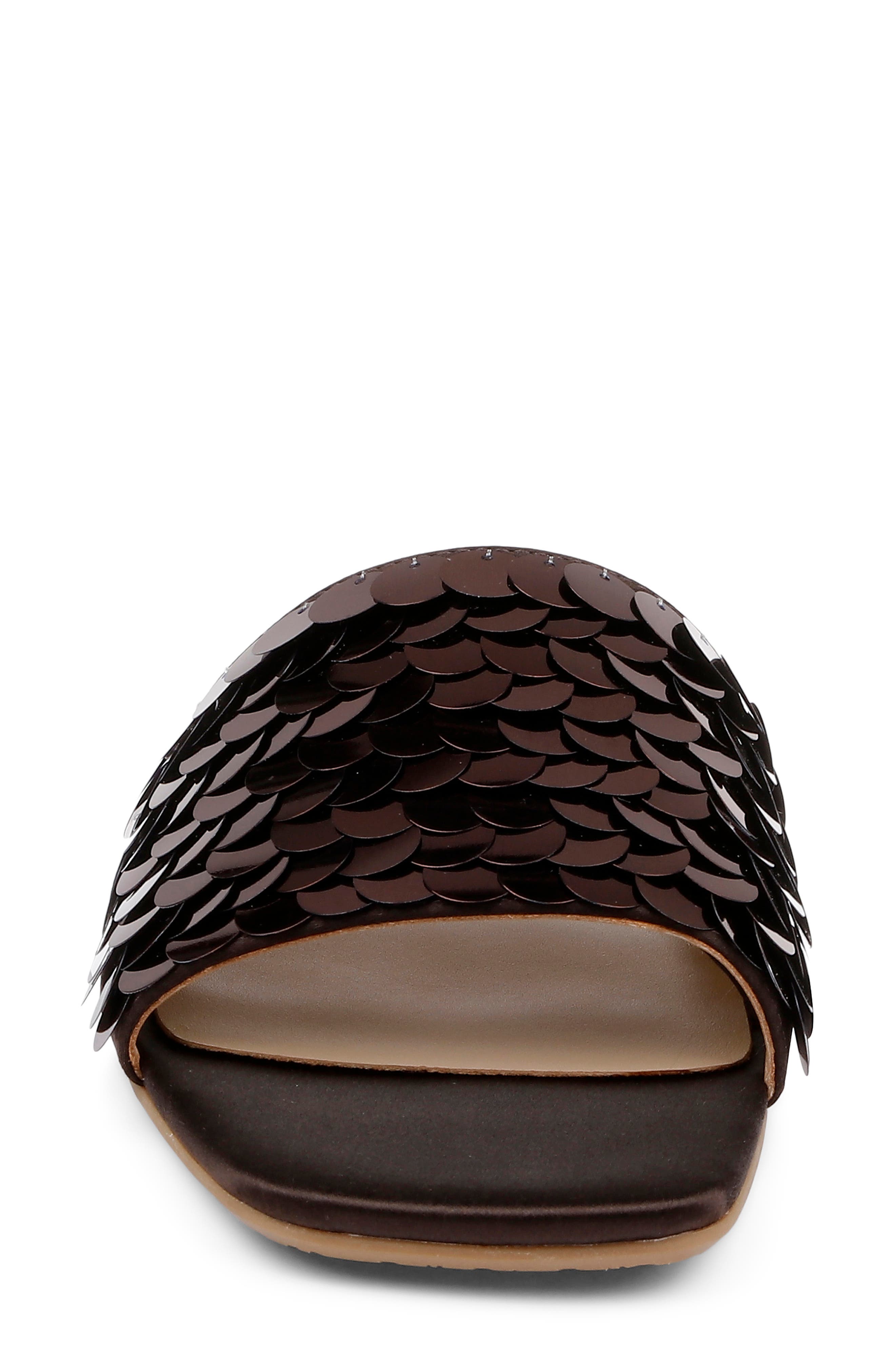 Wini Slide Sandal, Alternate, color, BROWN SATIN