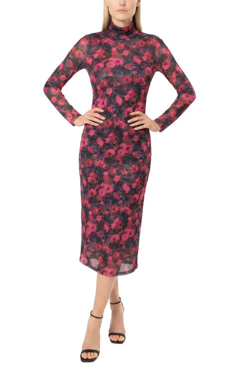 Phi Midi Mock Neck Jersey Dress