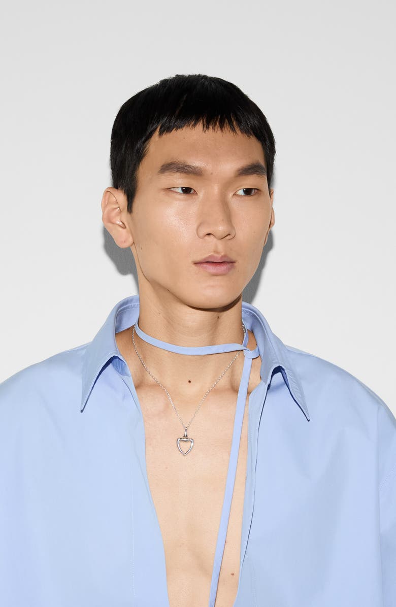 Gucci Heart Pendant Necklace, Alternate, color, Silver