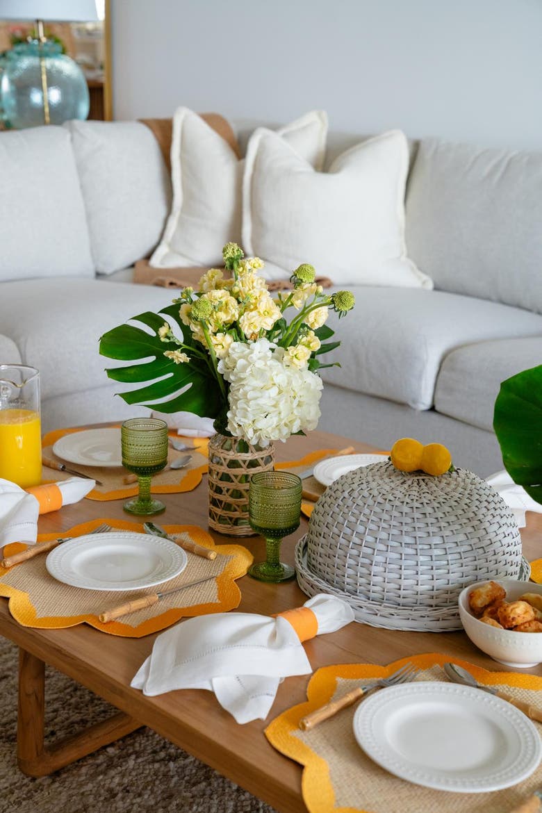 Buriti Petal Placemat, Alternate, color, Yellow