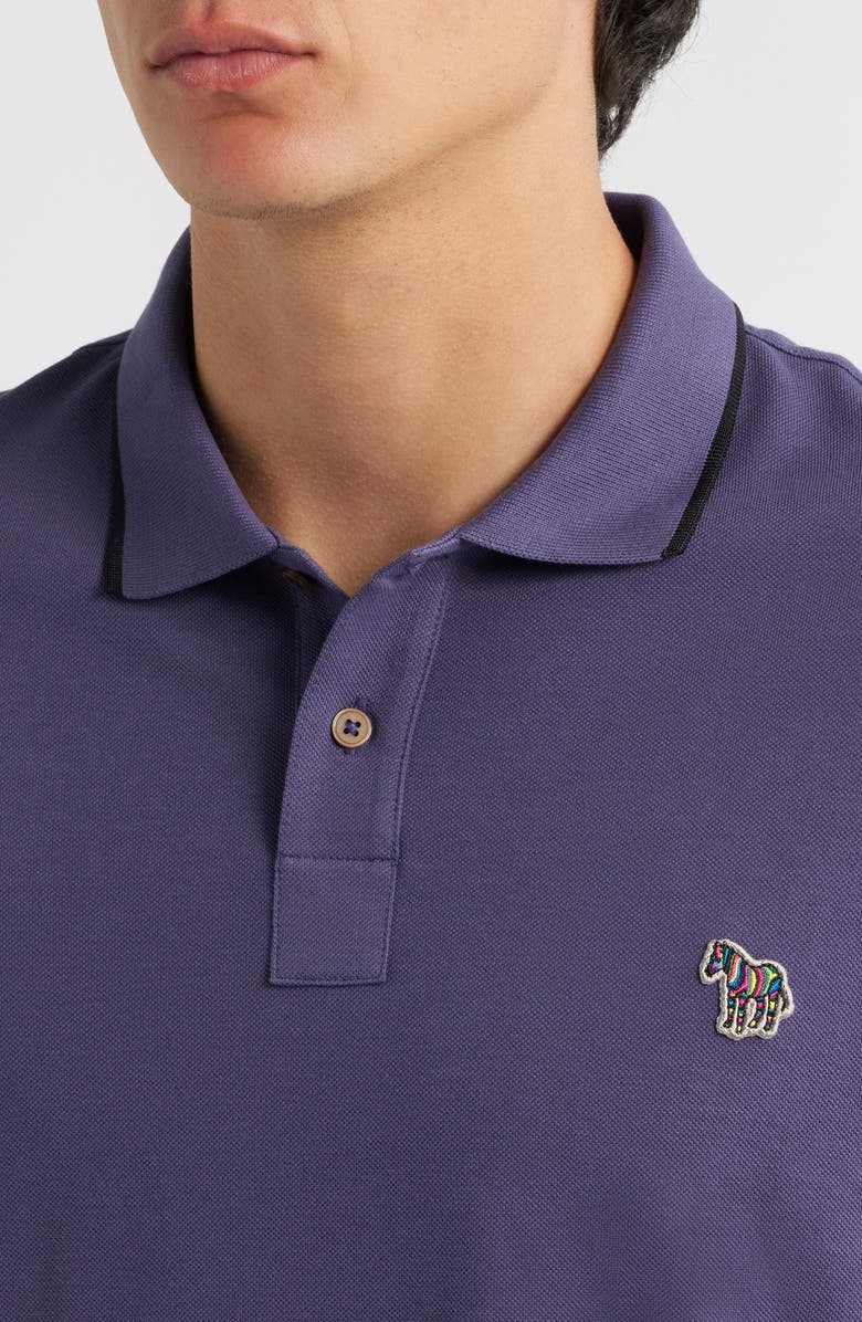 PS Paul Smith Zebra Organic Cotton Piqué Polo, Alternate, color, Dark Violet