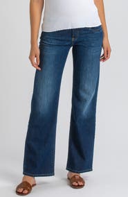 PIETRO BRUNELLI MATERNITY Over the Bump Wide Leg Maternity Dad Jeans