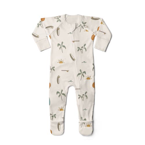 goumikids Goumi Grow With You Footie + Snug Fit - Wildflower 3-6m in Surf's Up  product