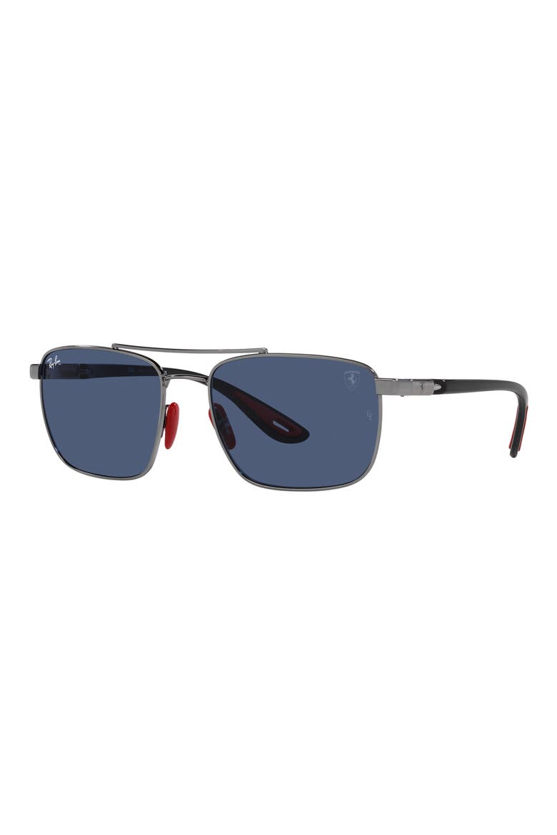 58mm Square Sunglasses, Alternate, color, DARK BLUE