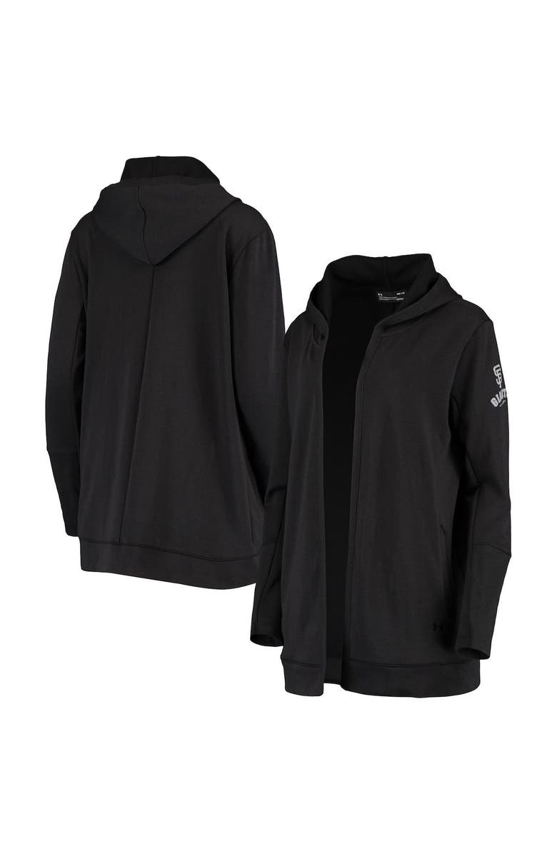 Under Armour Women's Under Armour Black San Francisco Giants Fleece Tri-Blend Performance Hoodie Cardigan, Main, color,
