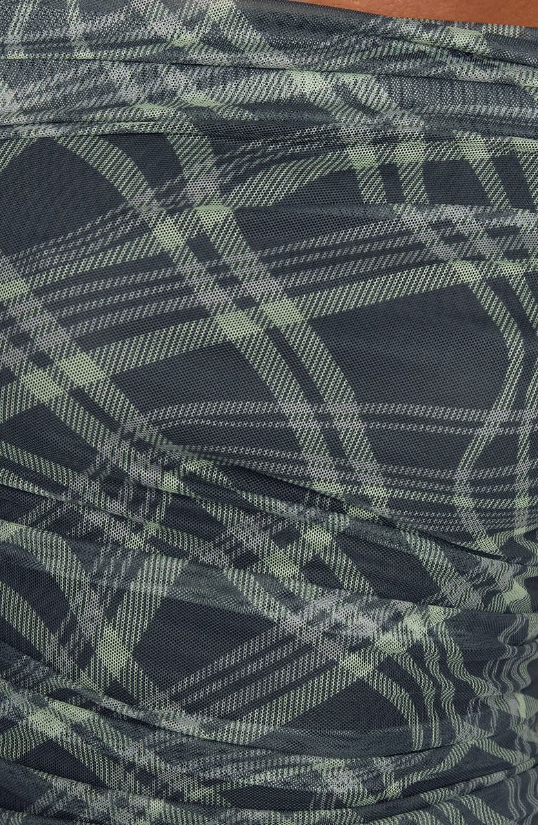 Princess Polly Sweet Embrace Off the Shoulder Mesh Crop Top, Alternate, color, Plaid Multi