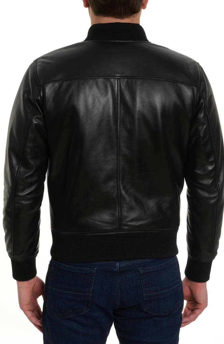 Robert Graham Voyager Leather Bomber Jacket, Alternate, color, 