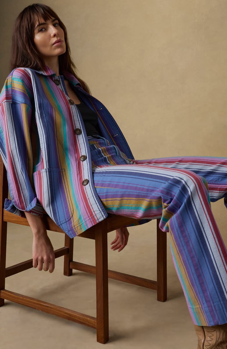 Faherty Sunset Stripe Patch Pocket Jeans, Alternate, color, Painted Row Stripe