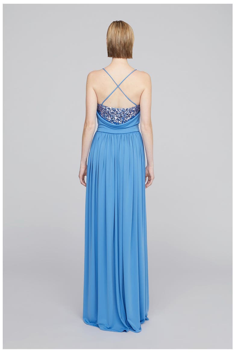 Jeanne Matte Jersey Gown, Alternate, color, French Blue