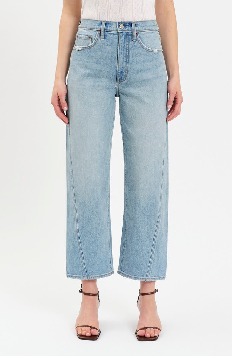 DAZE Westward High Waist Ankle Barrel Leg Jeans, Main, color, Pulse