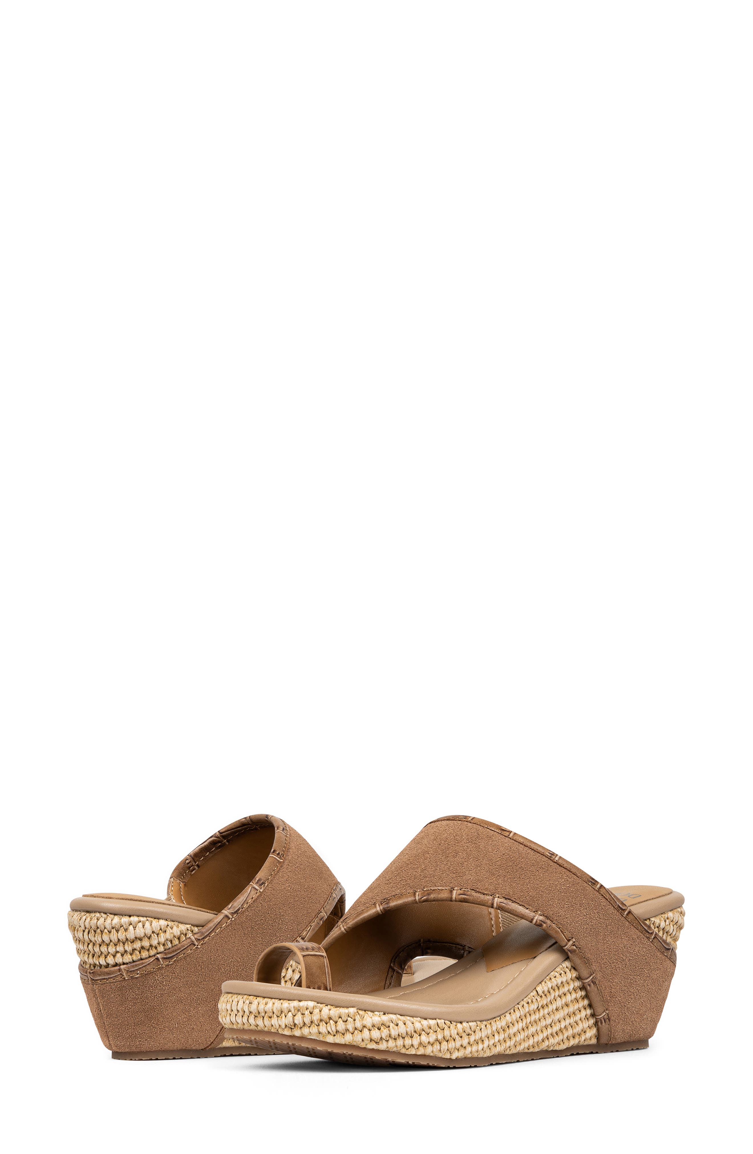 Gyer Leather Wedge Sandal, Alternate, color, TOBACCO