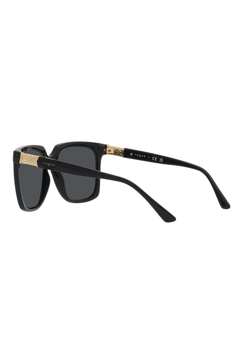 54mm Square Sunglasses, Alternate, color, BLACK