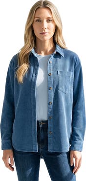 Roaman's Corduroy Button Front Shirt