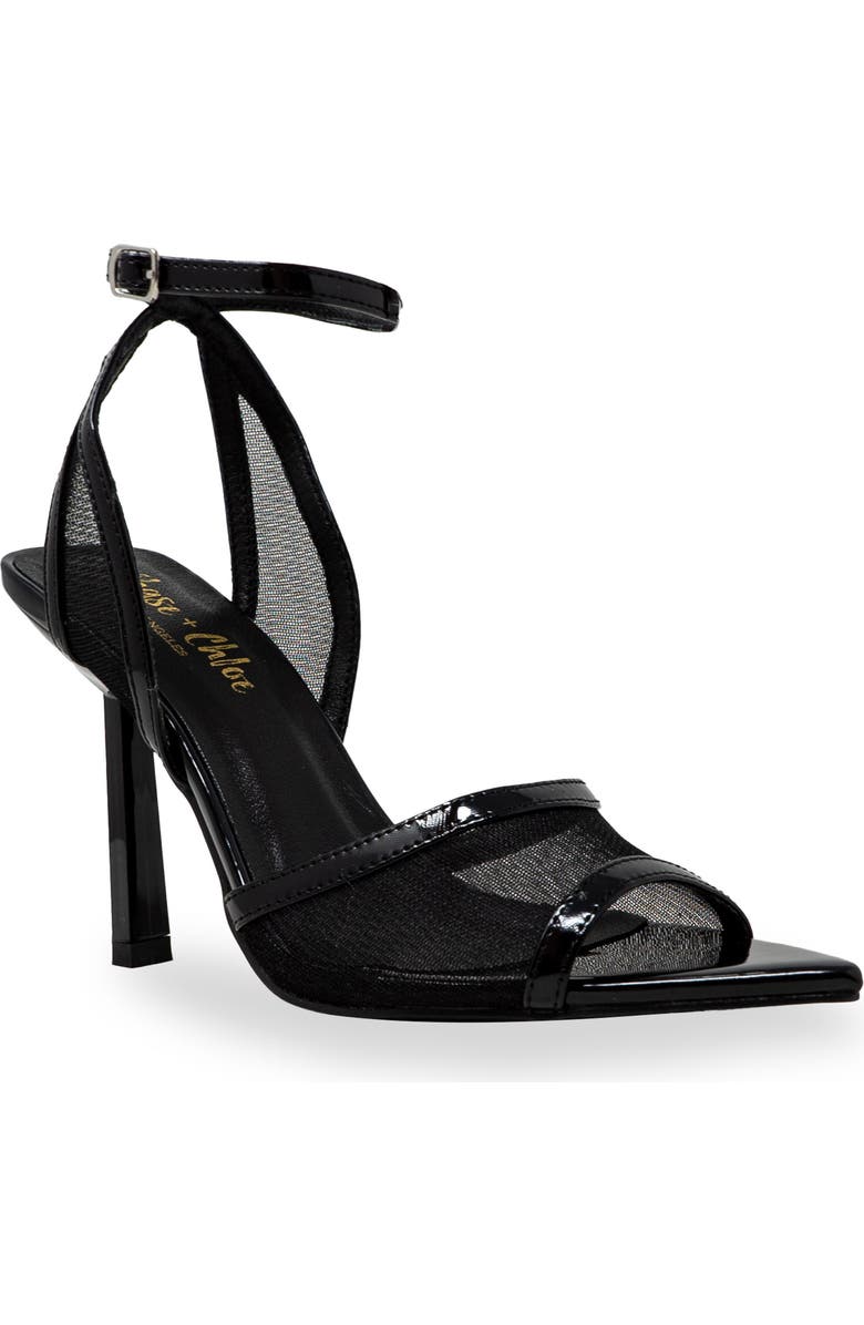 CHASE AND CHLOE Mesh Ankle Strap Sandal, Main, color,