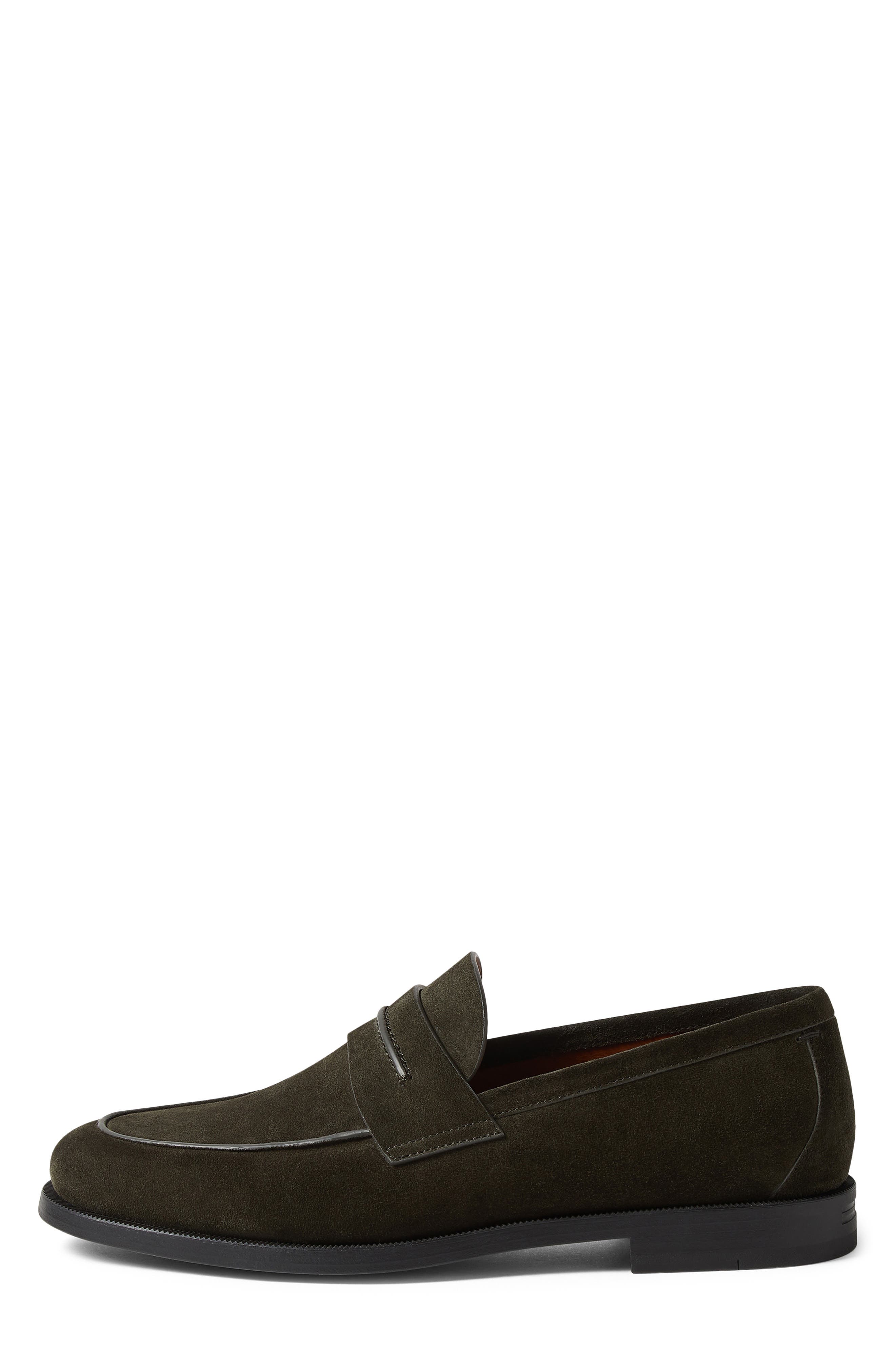 Suede Driving Loafer, Alternate, color, DARK OLIVE GREEN