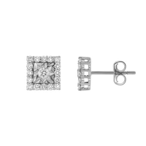 Legatum 10K Gold Diamond Unisex Earrings - 0.49 Cts
