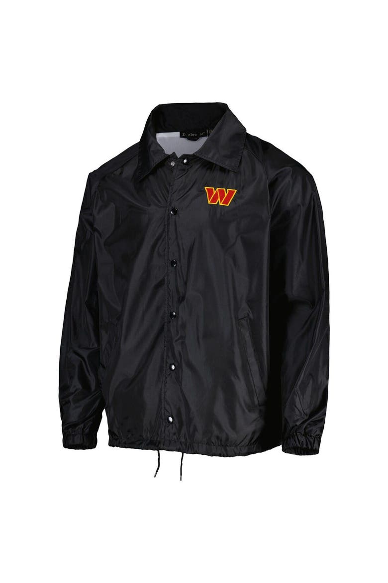 Men's Dunbrooke Black Washington Commanders Coaches Classic Raglan Full-Snap Windbreaker Jacket, Alternate, color, Black