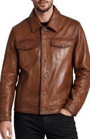 Frye Vintage Leather Trucker Jacket