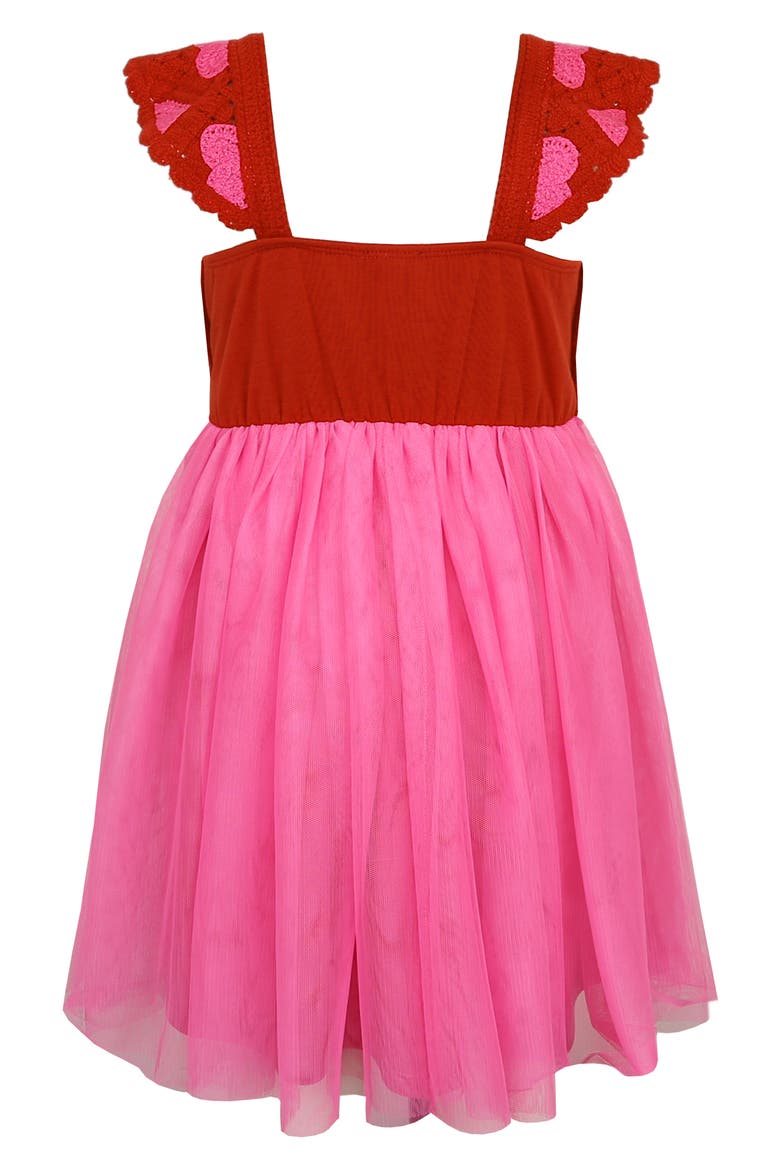 Kids' Butterfly Knit Bodice Tutu Dress, Alternate, color, RED/ PINK