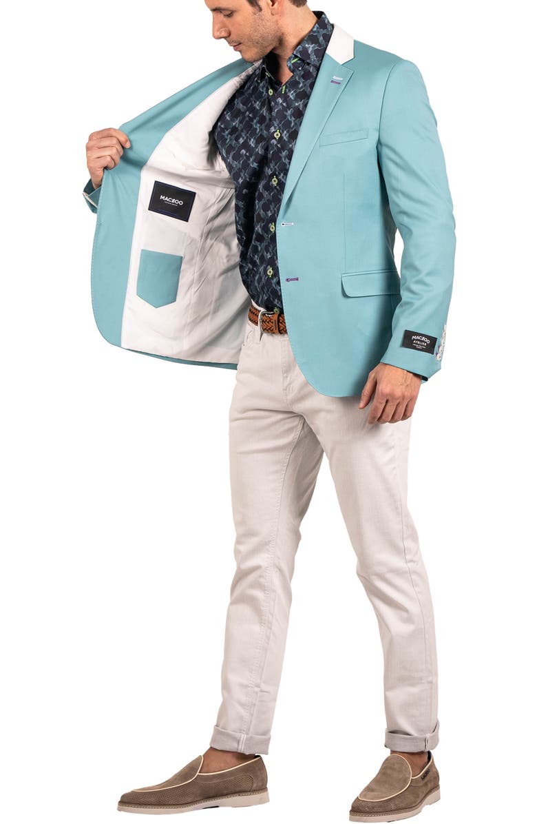 Maceoo Socrate Evo Resistance8 Contrast Trim Virgin Wool Blazer, Alternate, color, Green