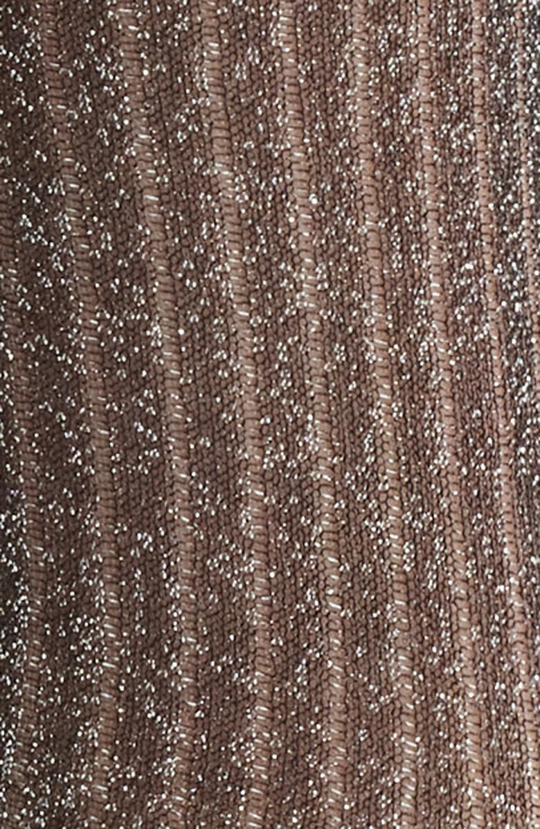 HIGH HEEL JUNGLE Beam Metallic Rib Crew Socks, Alternate, color, Black