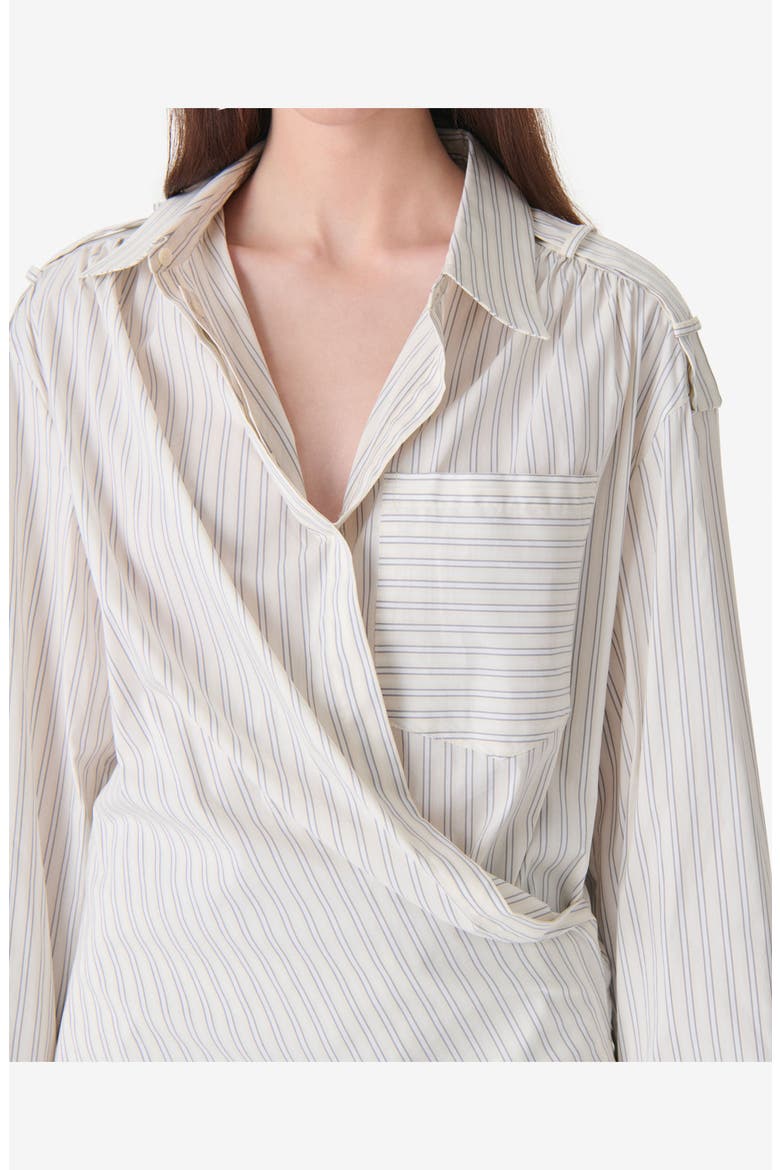 Lace Poplin Shirt, Alternate, color, Vanilla Stripes