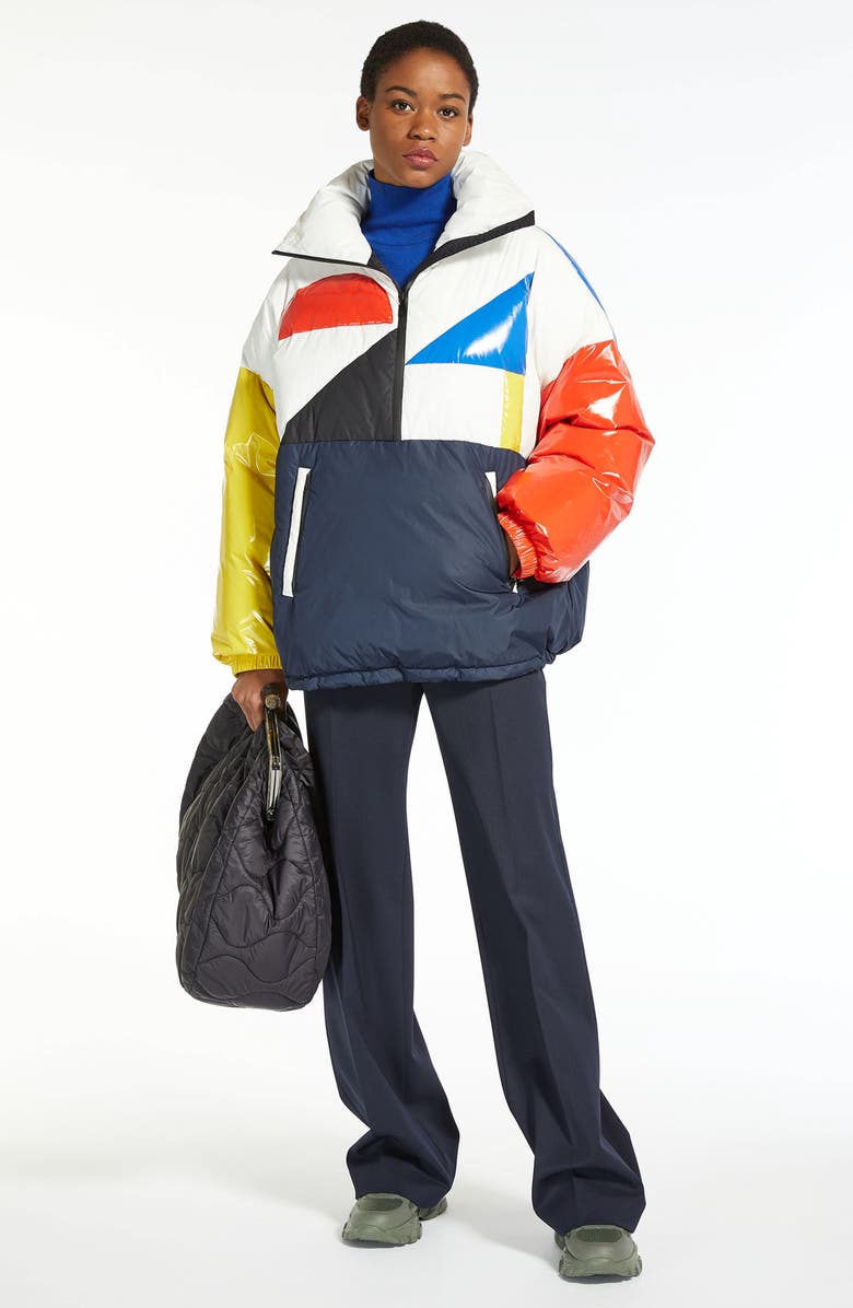 Weekend Max Mara Tondo Colorblock Down Puffer Jacket, Alternate, color,