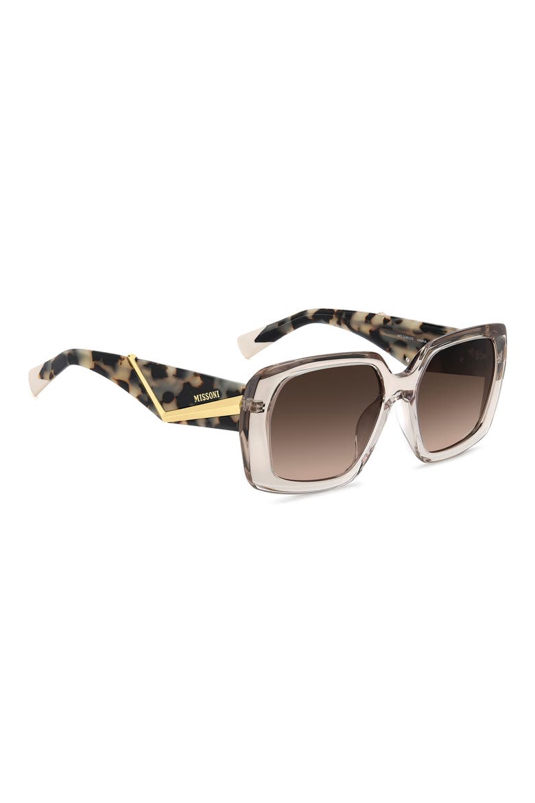 55mm Gradient Rectangular Sunglasses, Alternate, color, CHAMPAGNE/ BROWN SF